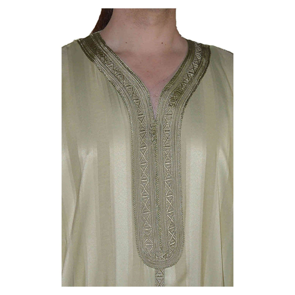Jouhara Fancy Moroccan Men Kaftan - Light Green