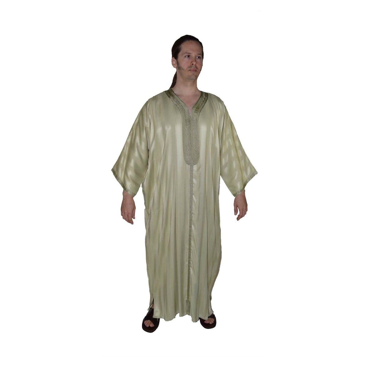 Jouhara Fancy Moroccan Men Kaftan - Light Green