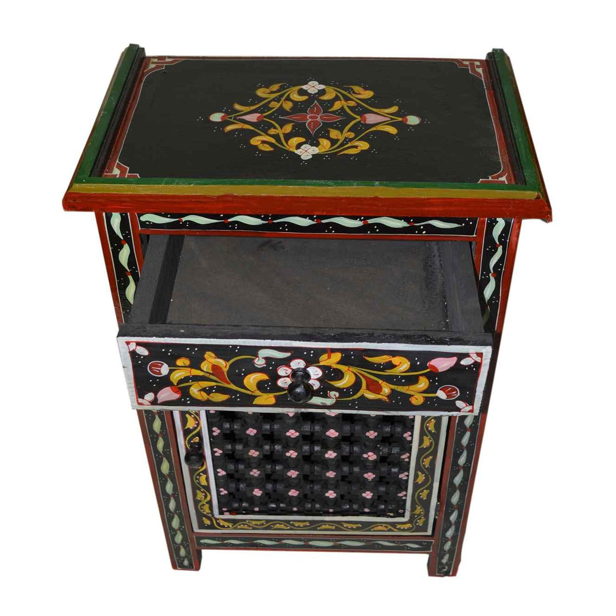 Wood Painted Dresser Single Black -10633