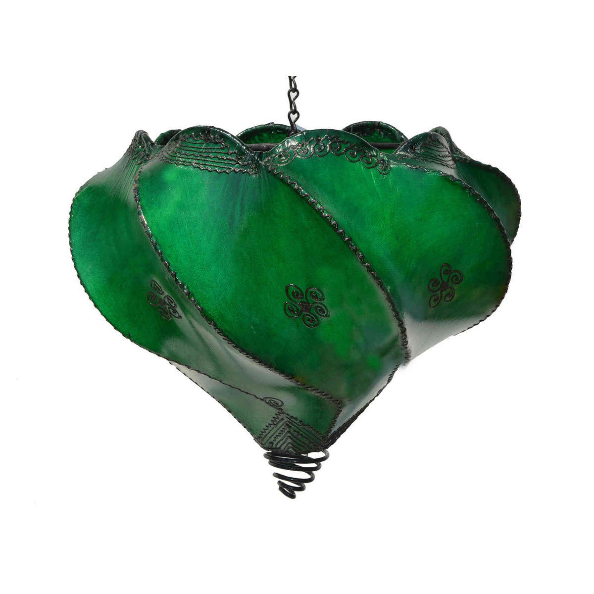 Ceiling Lamp Handmade Leather Henna - Green