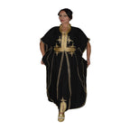 Butterfly Moroccan Woman Casual Kaftan - Black