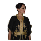 Butterfly Moroccan Woman Casual Kaftan - Black
