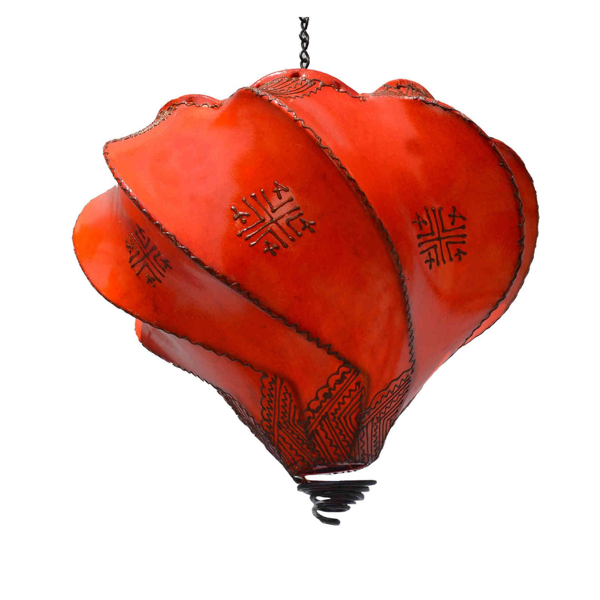 Ceiling Lamp Handmade Leather Henna - Orange