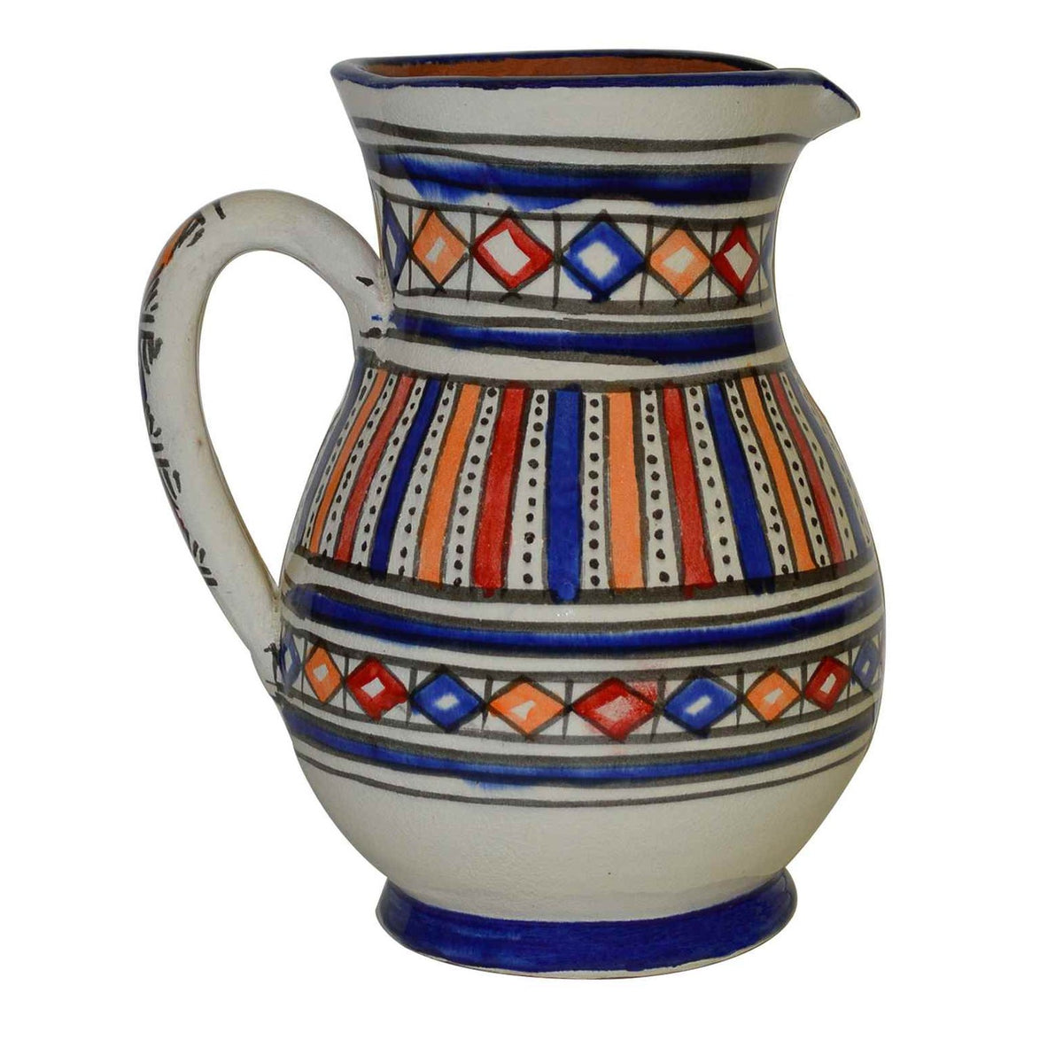 Ceramic Serving Pitcher Stripe Blue -0