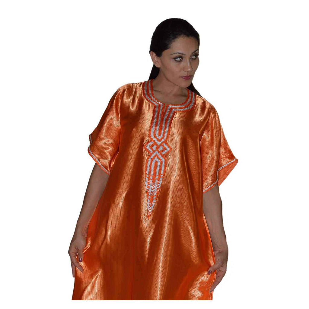 Sunny Morocan Woman Casual Kaftan - Orange