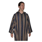 Moroccan Men Striped Djellaba - Black & Gold