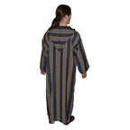 Moroccan Men Striped Djellaba - Black & Gold