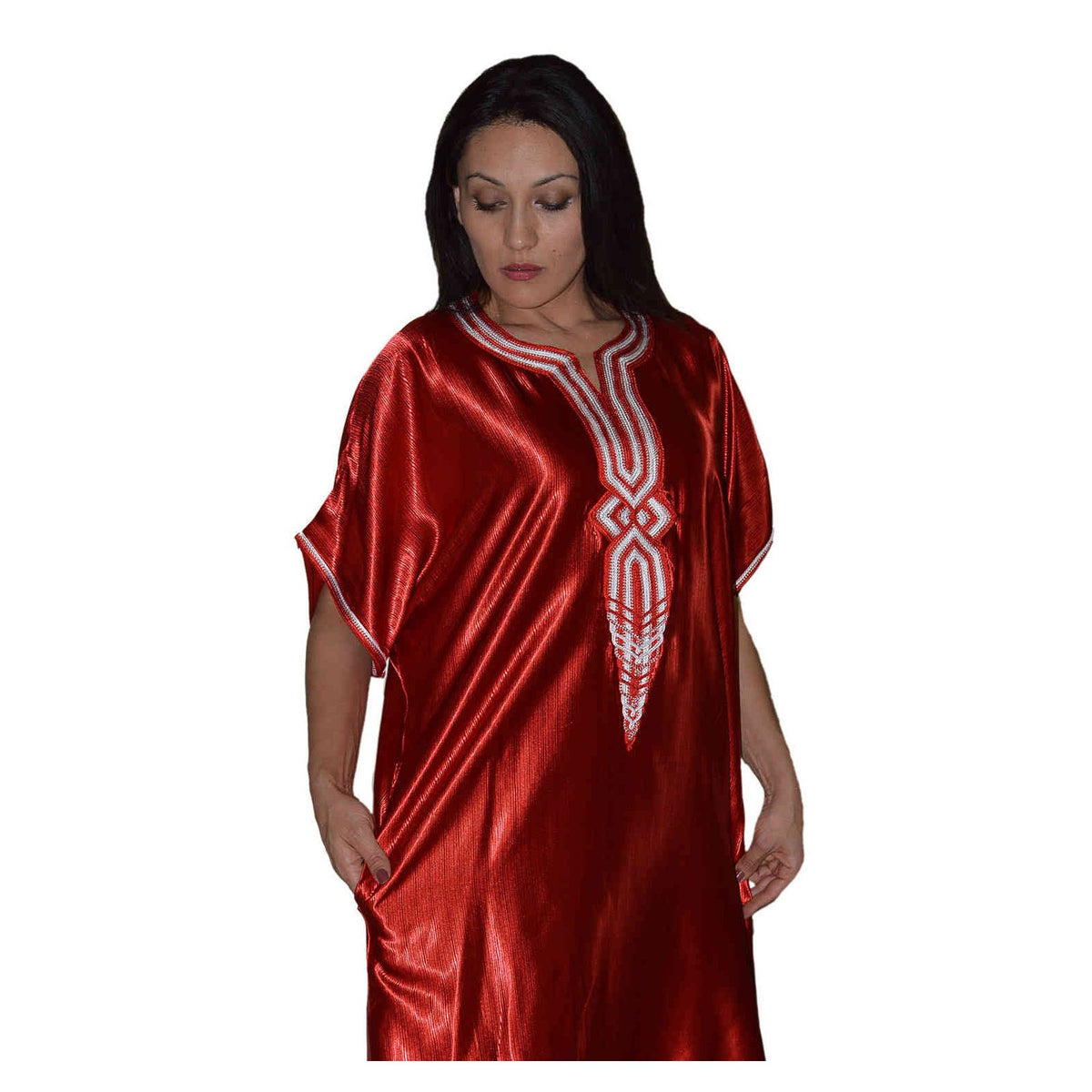 Sunny Morocan Woman Casual Kaftan - Red