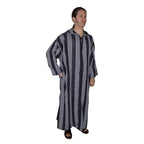 Moroccan Men Striped Djellaba - Black & White