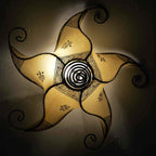 Star Handmade Leather Henna Lamp Ceiling - Beige