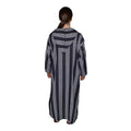Moroccan Men Striped Djellaba - Black & White
