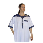 Men Thobe Saudi Style White With Blue Embroidery-0