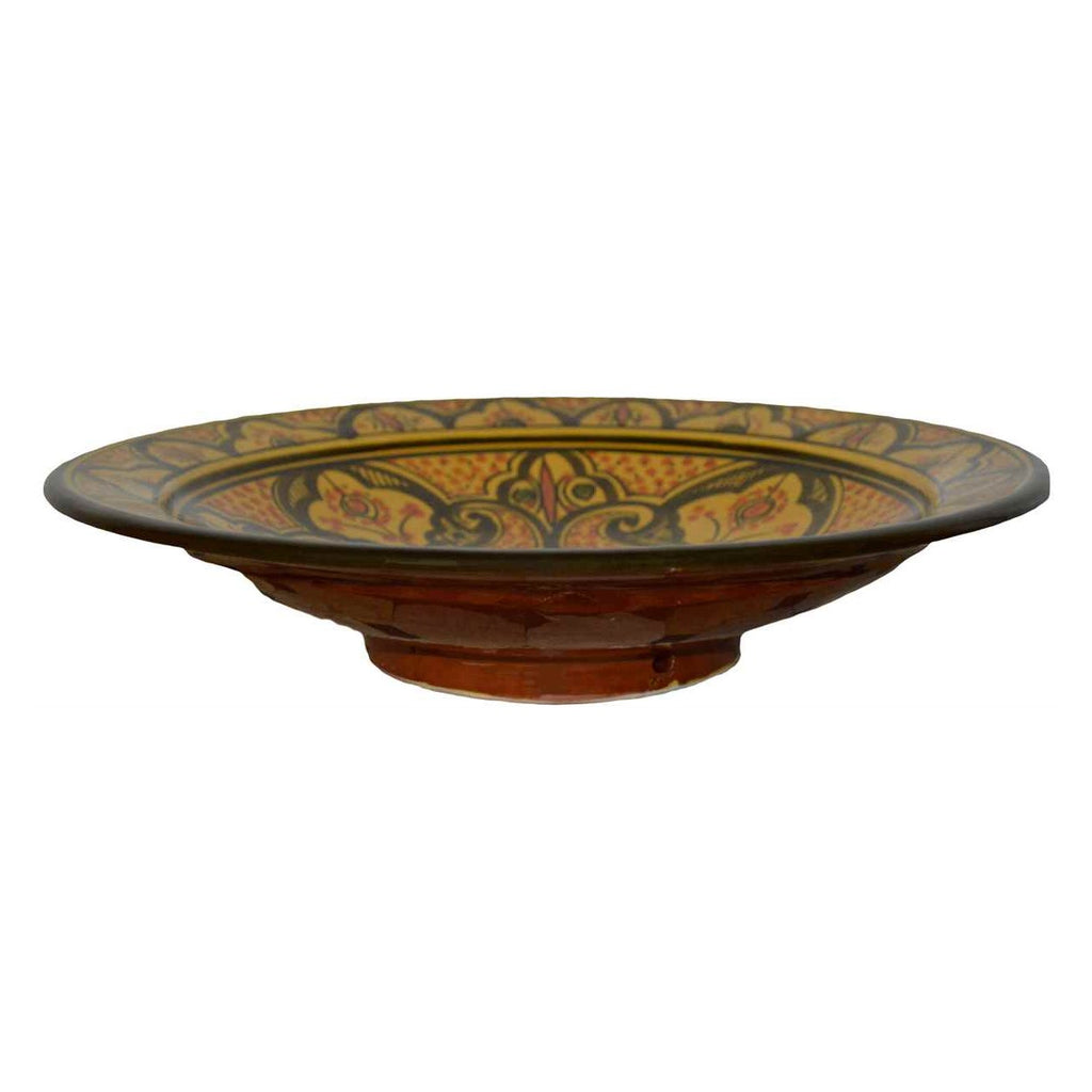 Safi Yellow Ceramic Serving Plate Handmade X-Large 14 inches-7086