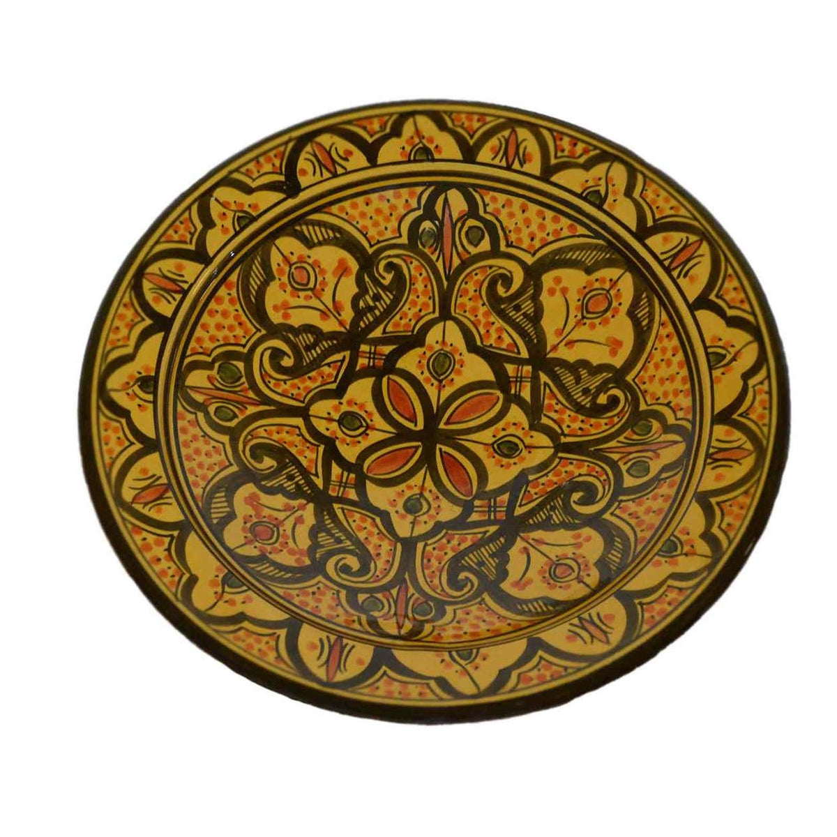 Safi Yellow Ceramic Serving Plate Handmade X-Large 14 inches-0