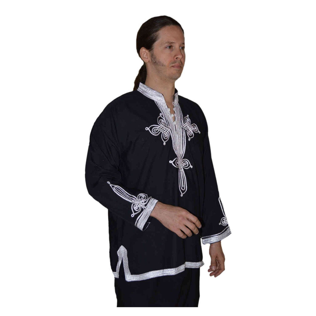 Moroccan Casawi Man Shirt - Black