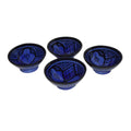 Handmade Dipping Sauce Bowl Set of 4 Small Serving - Blue