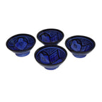 Handmade Dipping Sauce Bowl Set of 4 Small Serving - Blue
