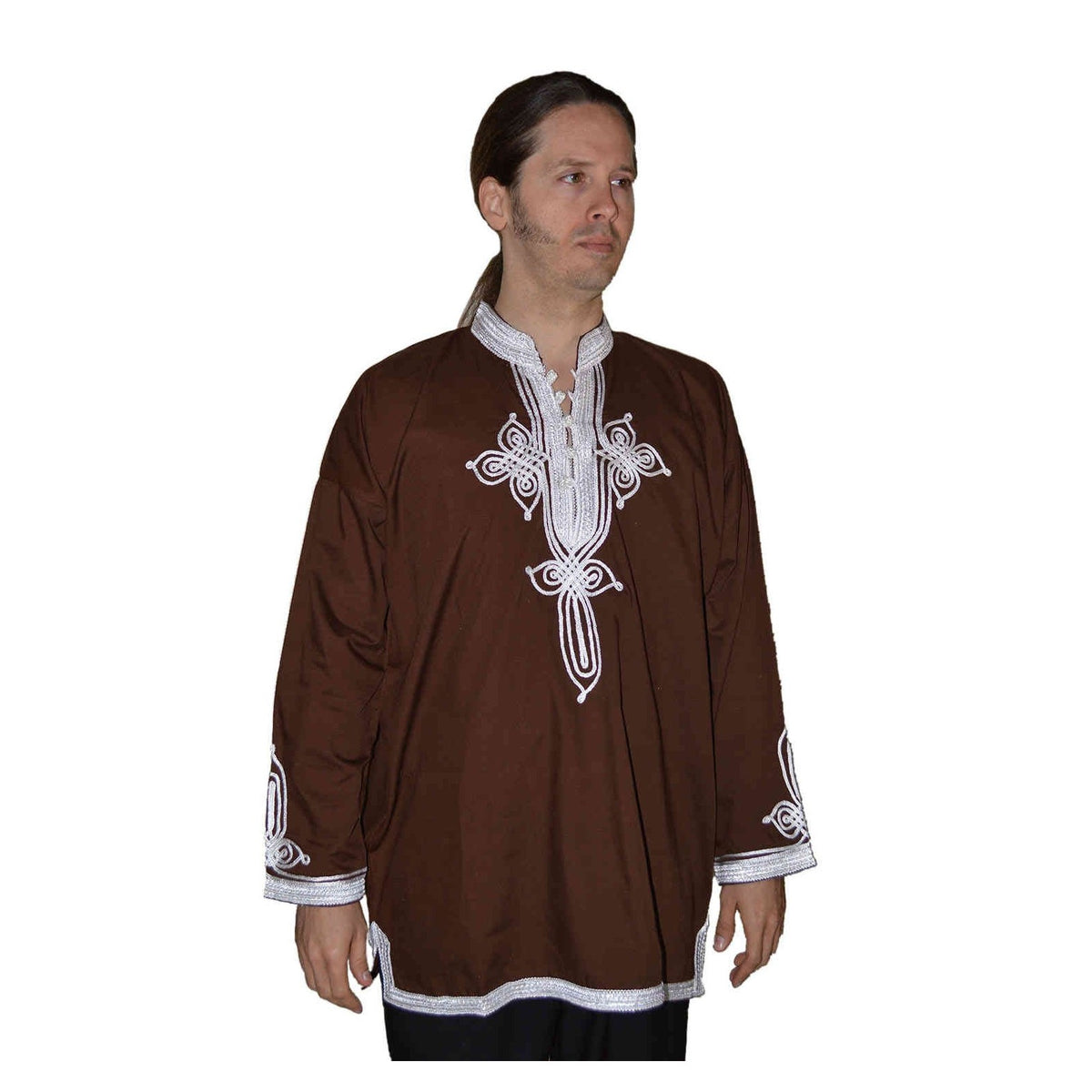 Moroccan Casawi Man Shirt - Chocolate