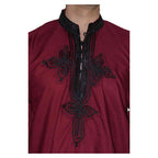 Moroccan Casawi Man Shirt - Burgundy