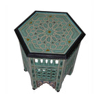 Moucharabi Wood Table Handmade - Light Blue
