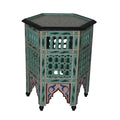 Moucharabi Wood Table Handmade - Light Blue