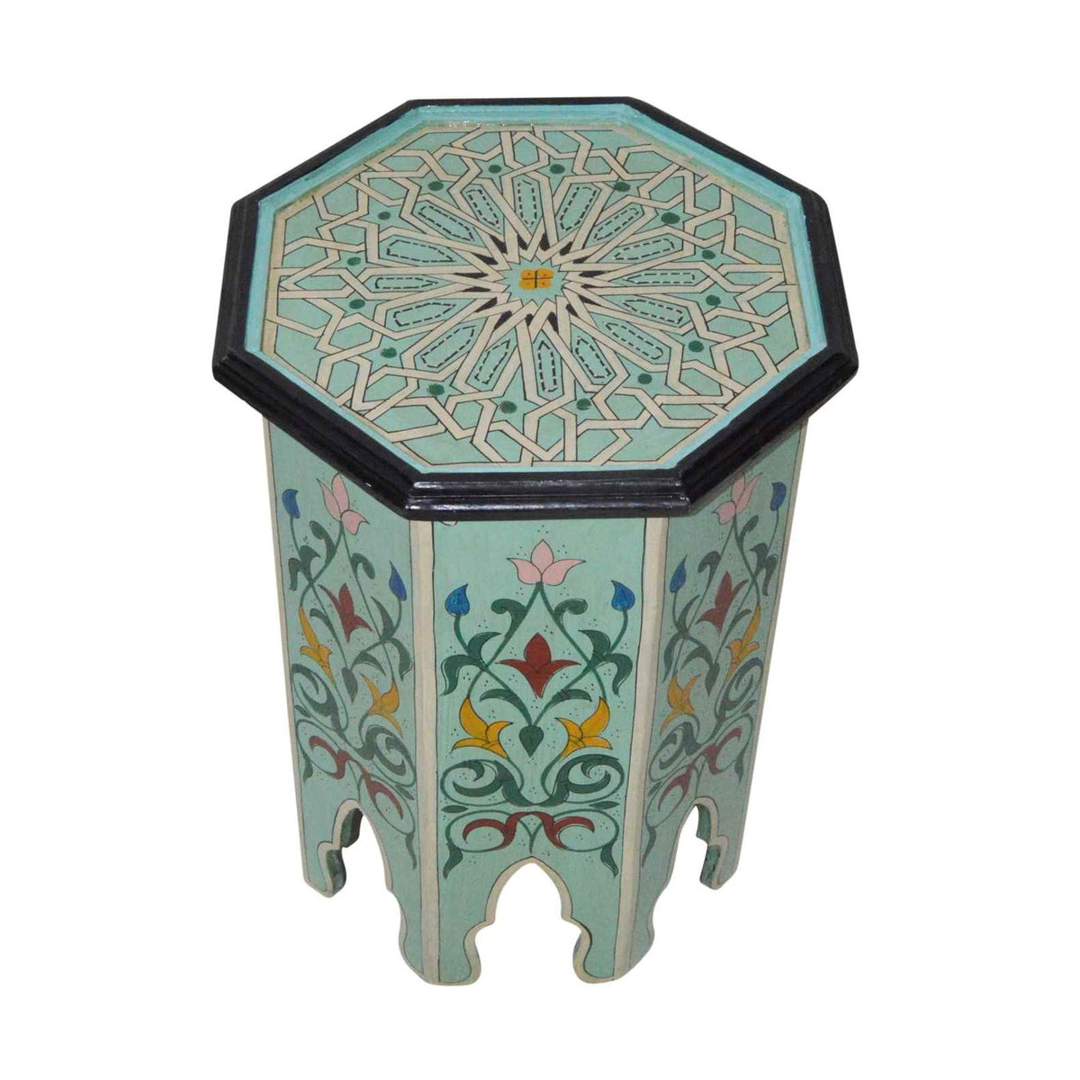 Handmade Wood Painted Table - Aqua