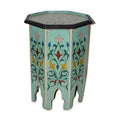 Handmade Wood Painted Table - Aqua