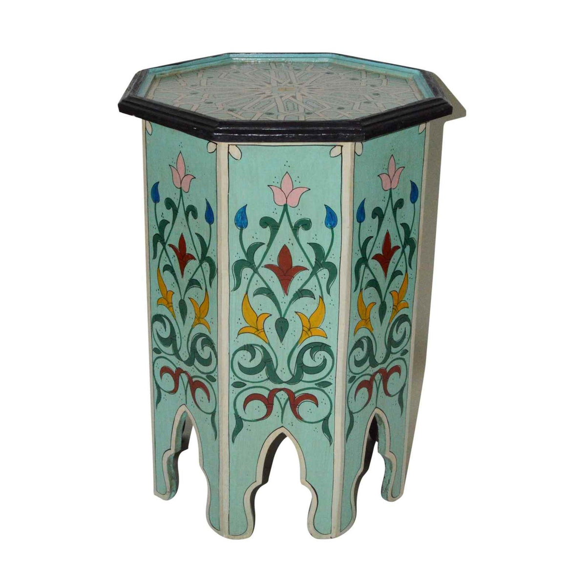 Handmade Wood Painted Table - Aqua