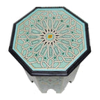 Handmade Wood Painted Table - Aqua