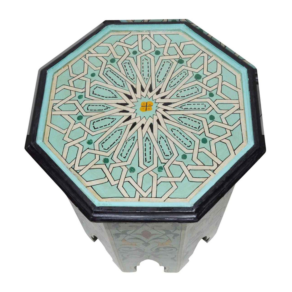 Handmade Wood Painted Table - Aqua