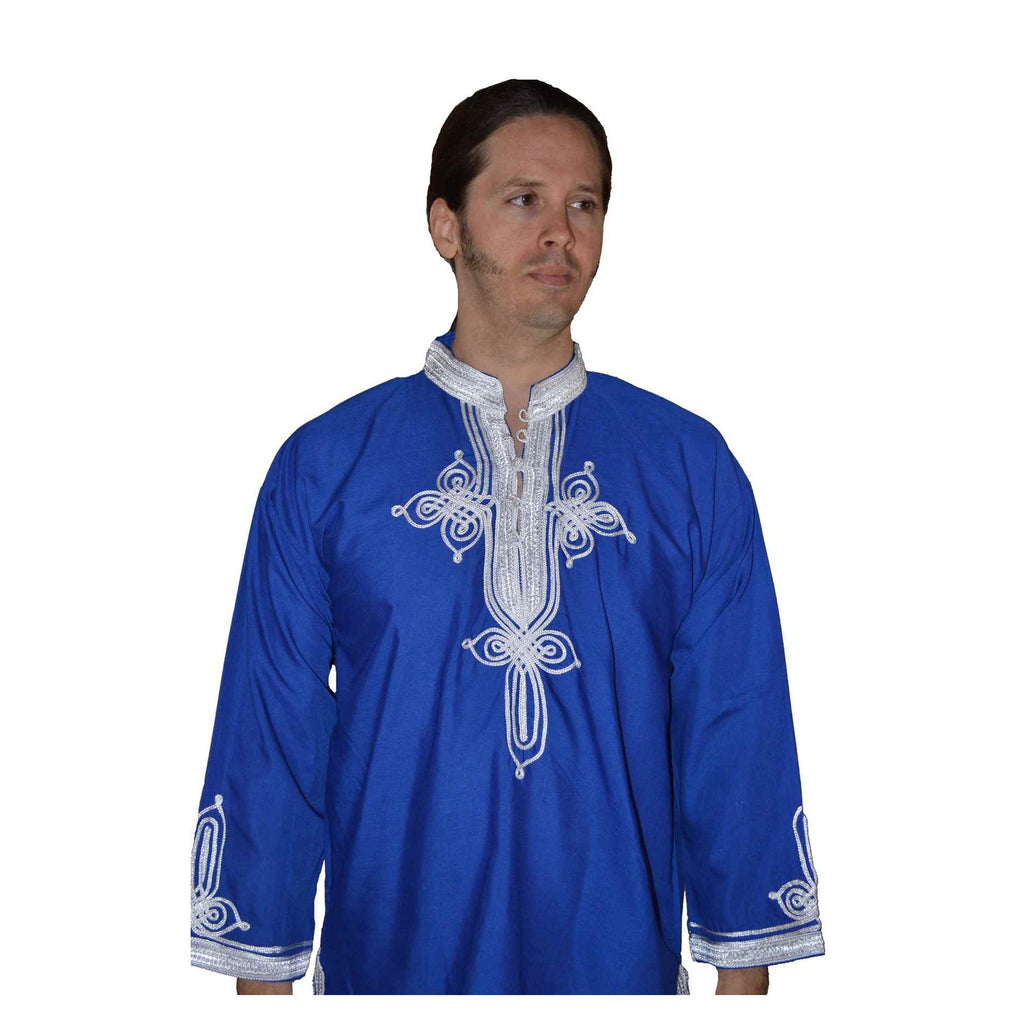 Moroccan Casawi Man Shirt - Blue