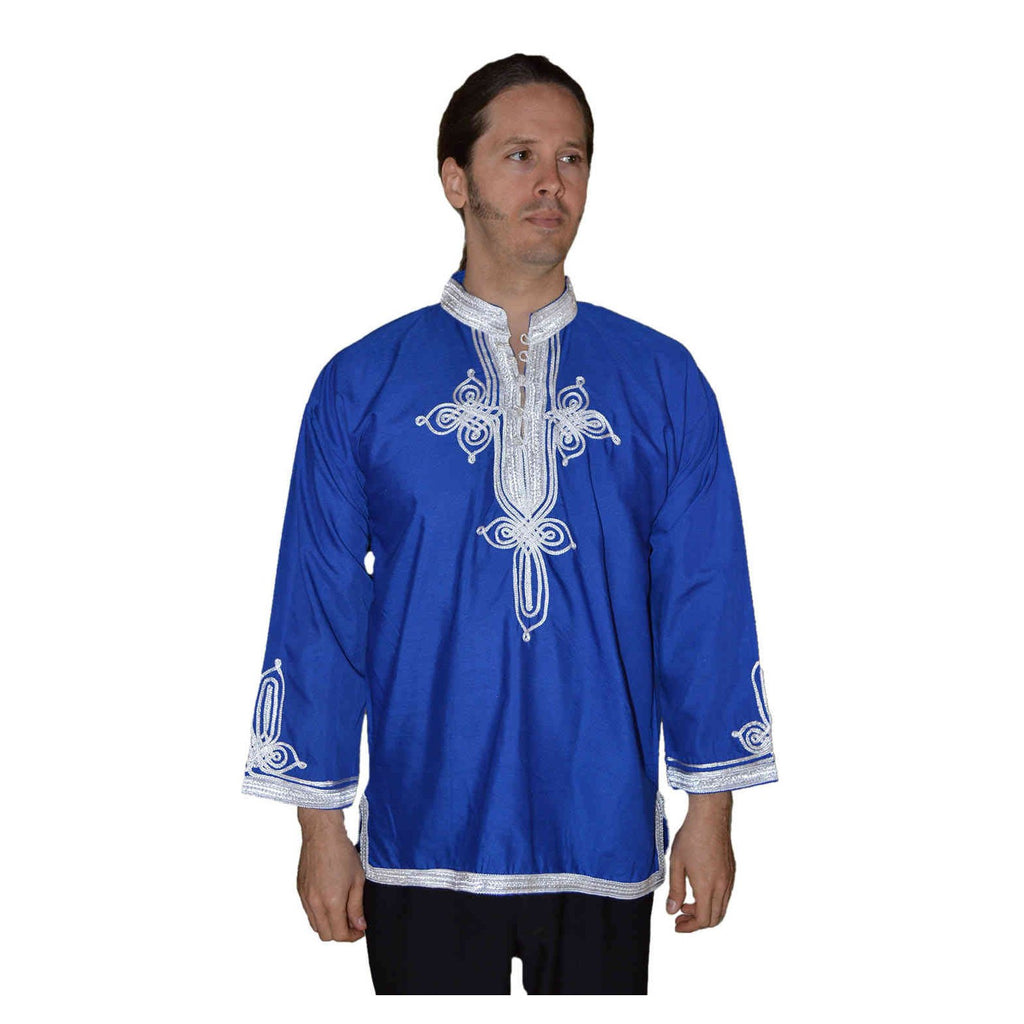 Moroccan Casawi Man Shirt - Blue