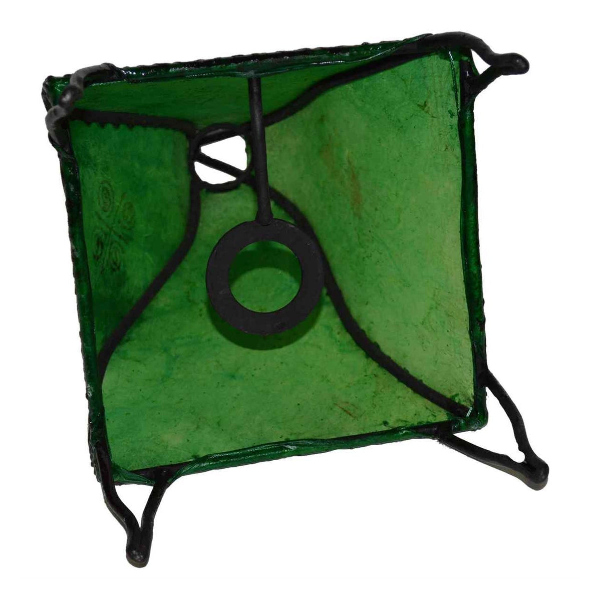 Table Henna Leather Lamp Handmade - Green