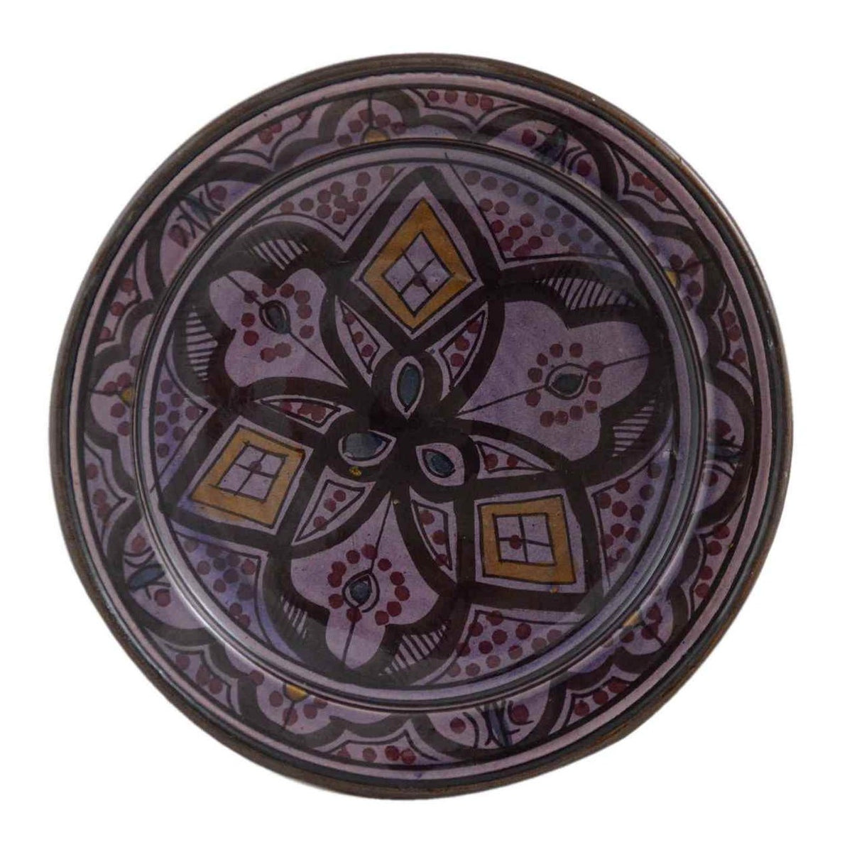 Verde Dots Ceramic Serving Plate Handmade 8" - Orange