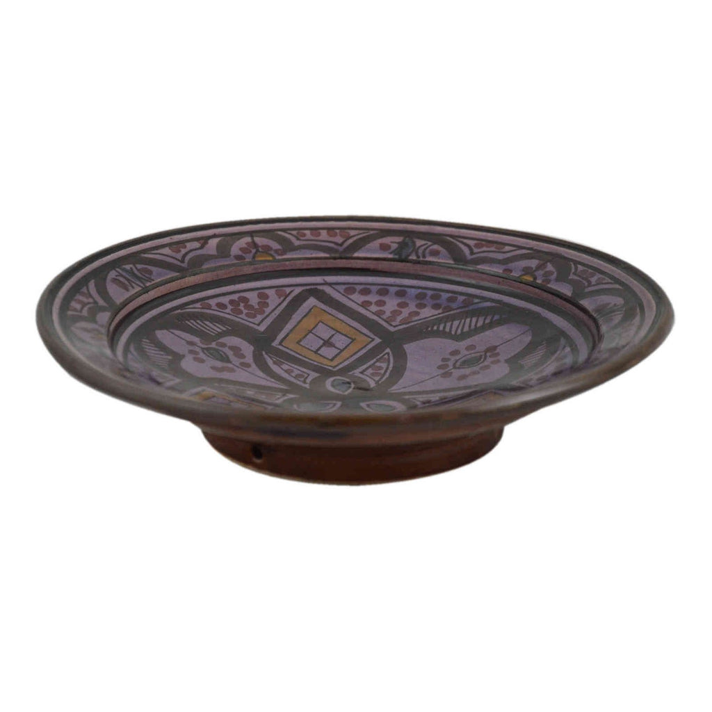 Verde Dots Ceramic Serving Plate Handmade 8" - Orange