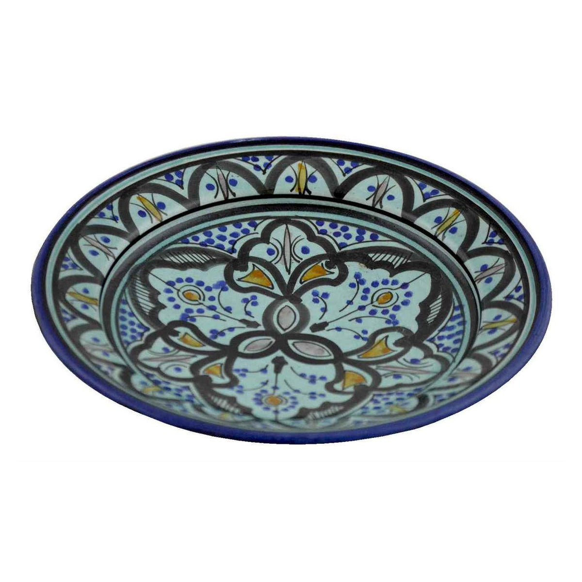 Verde Dots Ceramic Serving Plate Handmade 8" - Orange