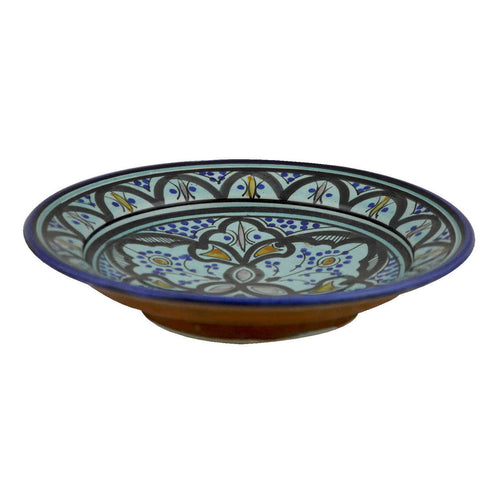 Verde Dots Ceramic Serving Plate Handmade 8" - Orange