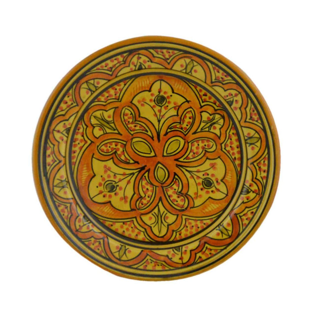 Lwimina Yellow Ceramic Serving Plate Handmade 8"-0