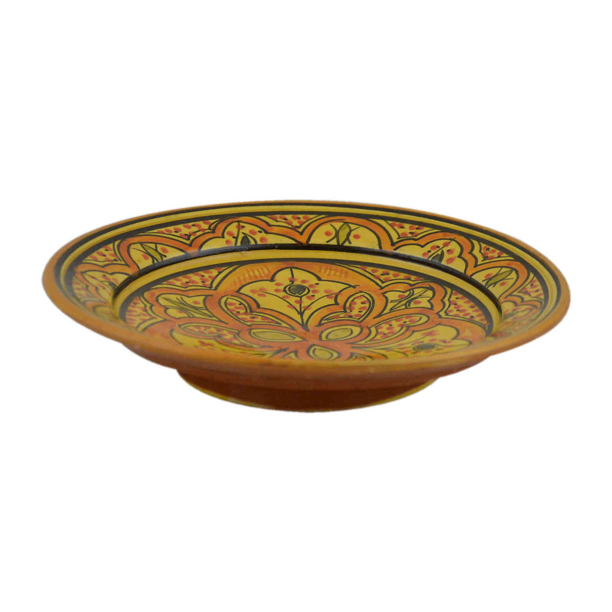 Lwimina Yellow Ceramic Serving Plate Handmade 8"