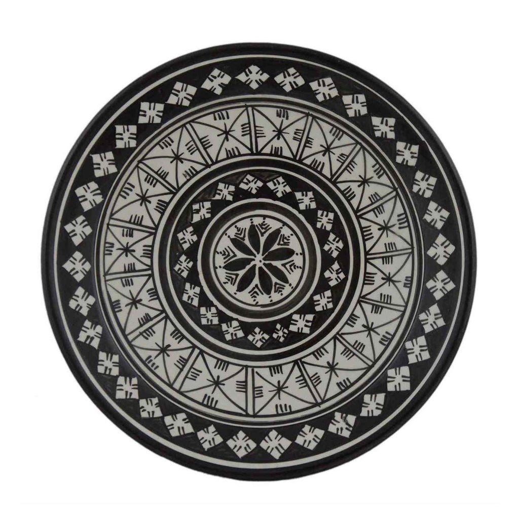 White&Black Crisscross Ceramic Plate Medium 10"-0