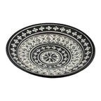 White&Black Crisscross Ceramic Plate Medium 10"-7880