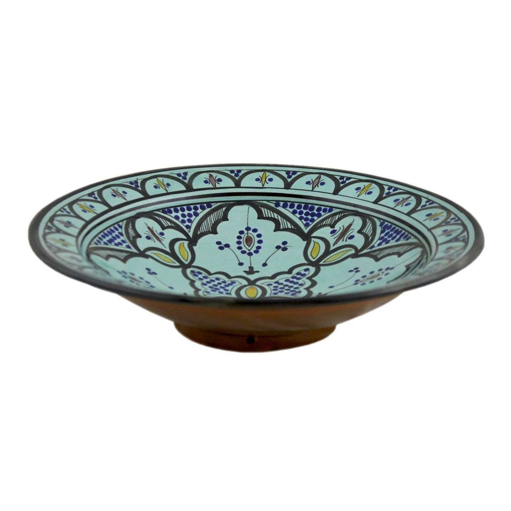 14 Inches Extra Large Aqua Handmade Ceramic Serving Plate