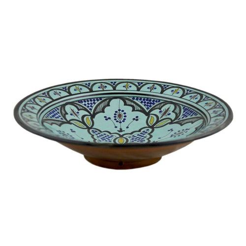14 Inches Extra Large Aqua Handmade Ceramic Serving Plate