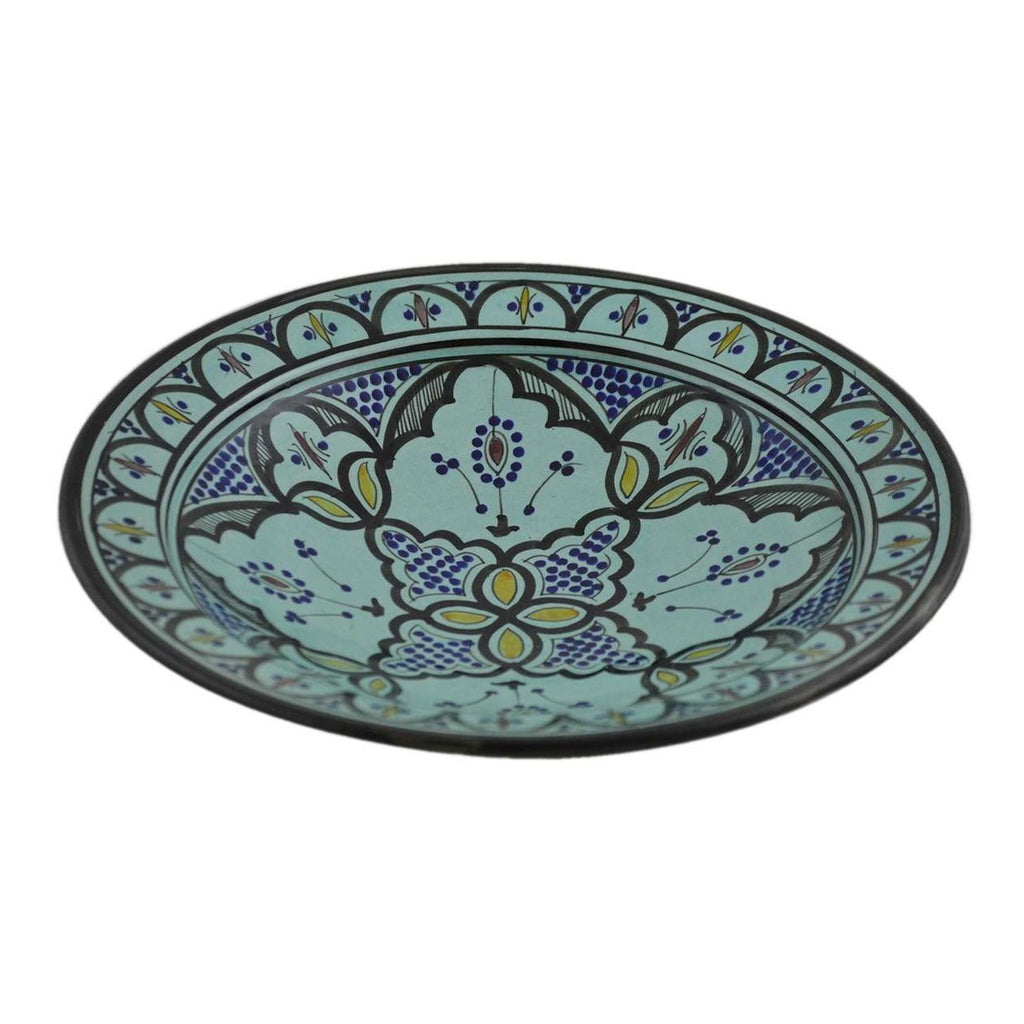 14 Inches Extra Large Aqua Handmade Ceramic Serving Plate