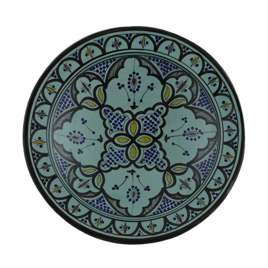 16 Inches Extra Large Aqua Handmade Ceramic Serving Plate