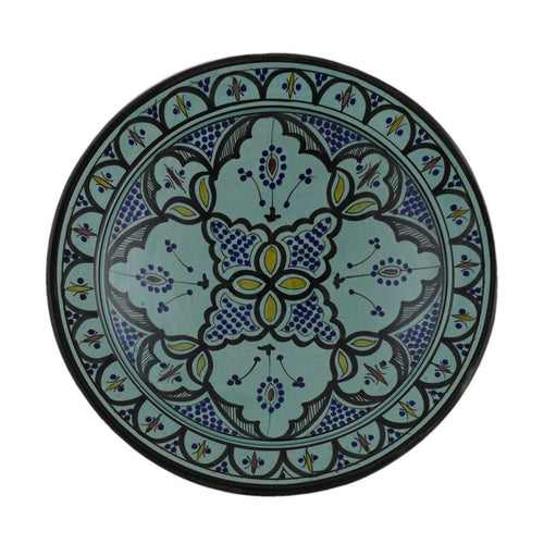 16 Inches Extra Large Aqua Handmade Ceramic Serving Plate