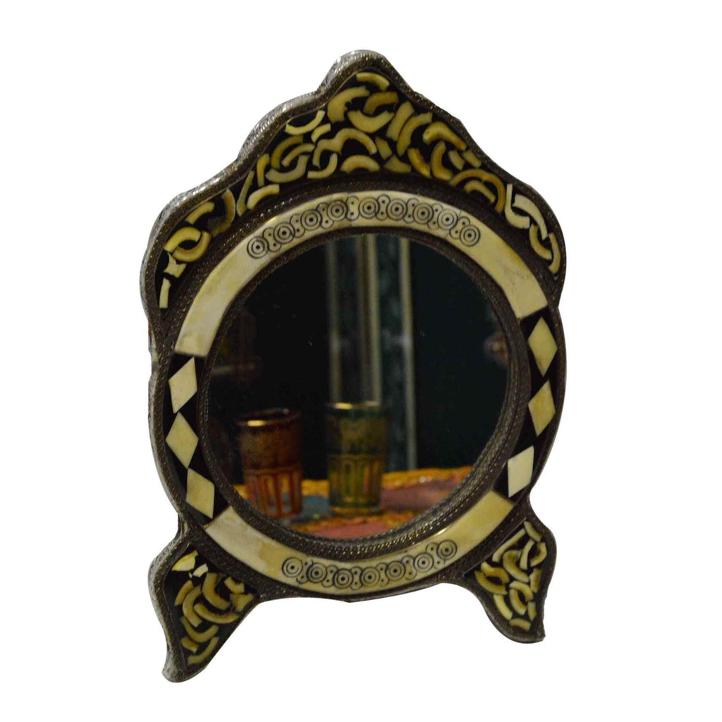 Kawtar Small White Camelbone Mirror-0