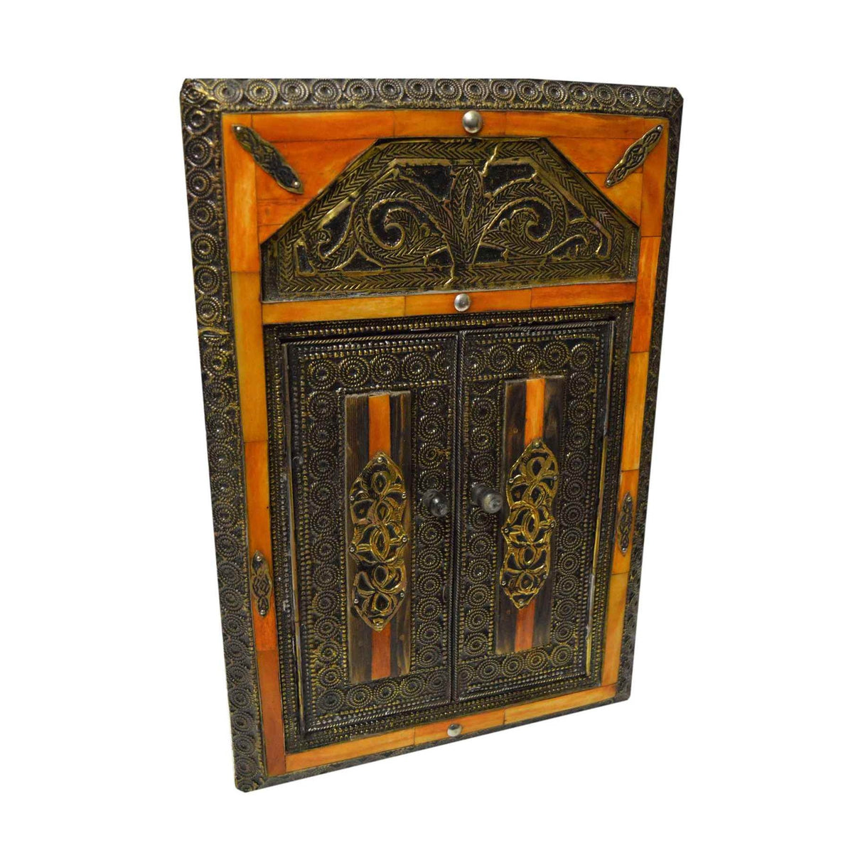 Moorish Bone Rectangle Mirror Moroccan Medium - Camel Orange