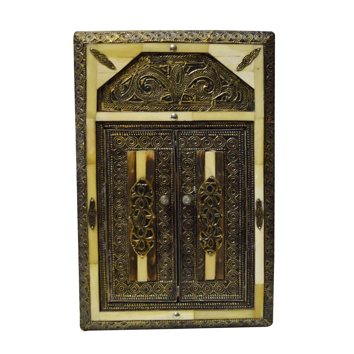 Moorish Bone Rectangle Mirror Moroccan Medium - Camel White