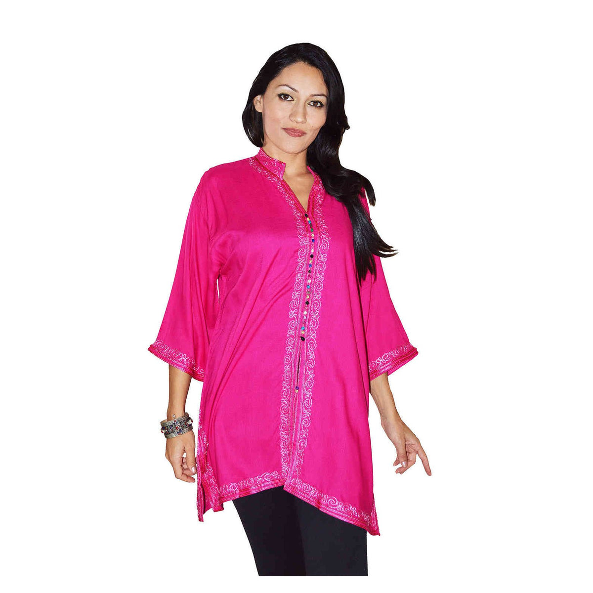 Nadia Moroccan Woman Tunic Kaftan - Magenta